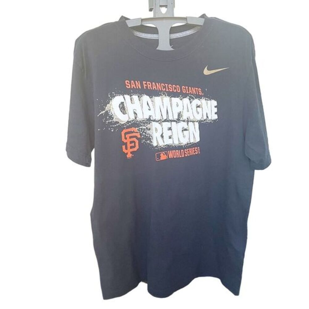 Nike T Shirt Mens M Black San Francisco Giants World Series Champagne Reign MLB